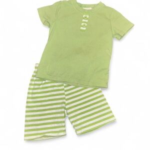 Marie Nicole Green/White Striped Set Boys 2T